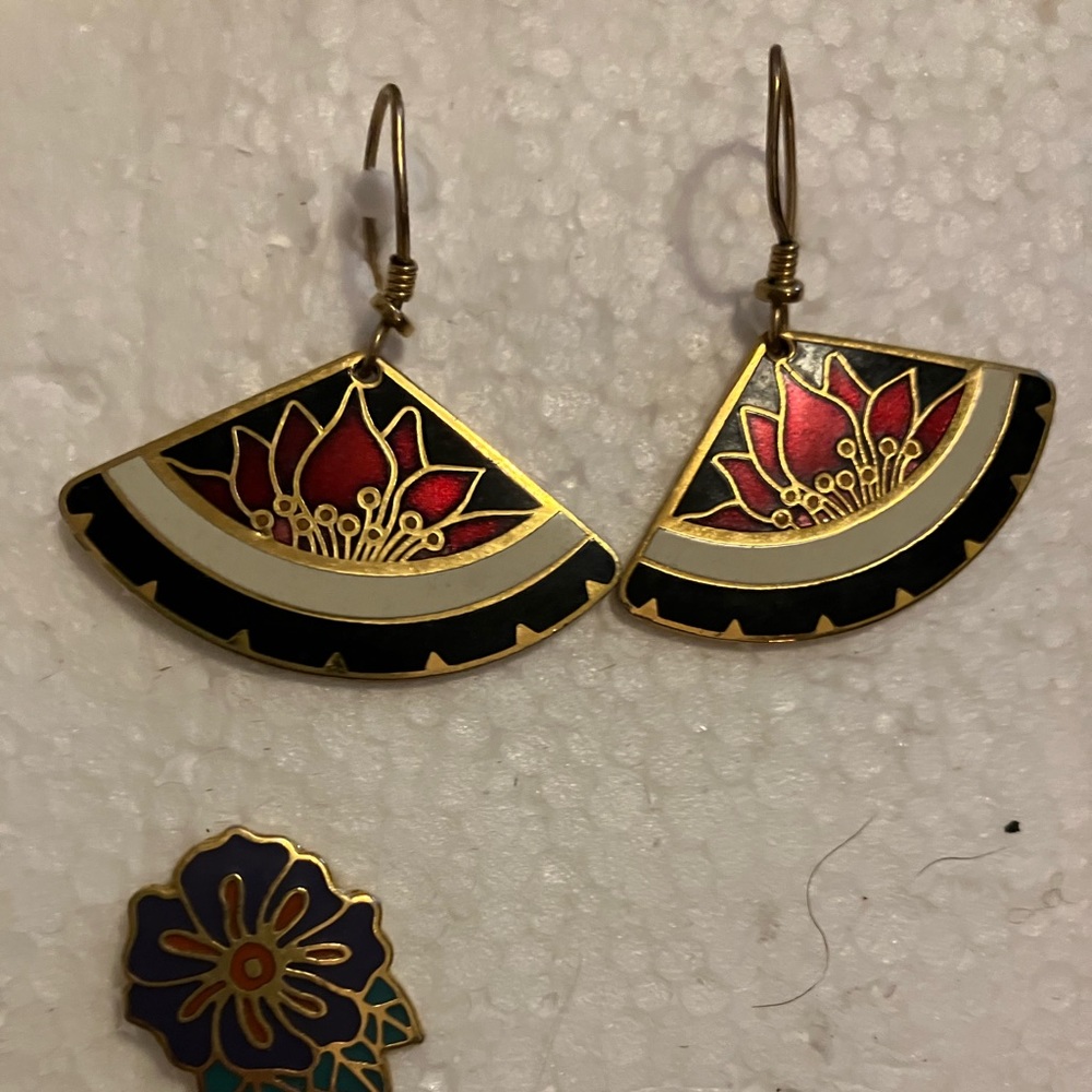 VINTAGE 90s: Laurel Burch ORIGINAL, gorgeous, unique boutique earrings